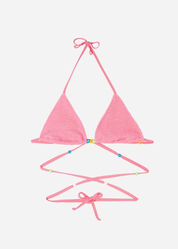 Women's Calzedonia Triangle String Tie San Diego Bikini Tops Pink | IE2062AP