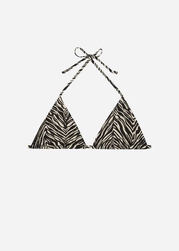 Women's Calzedonia Triangle String Zebra Nairobi Bikini Tops Black | IE2065FM