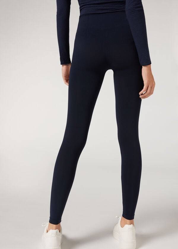 Women's Calzedonia Ultra-Opaque Microfiber Leggings Blue | IE2708WY